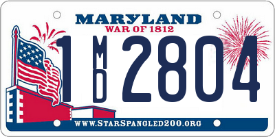 MD license plate 1MD2804