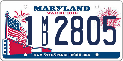 MD license plate 1MD2805