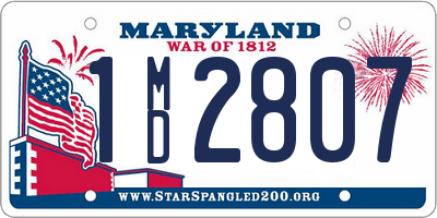 MD license plate 1MD2807