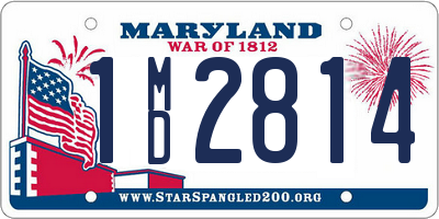 MD license plate 1MD2814