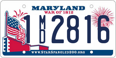 MD license plate 1MD2816