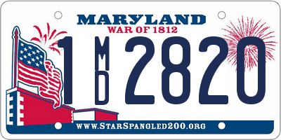 MD license plate 1MD2820