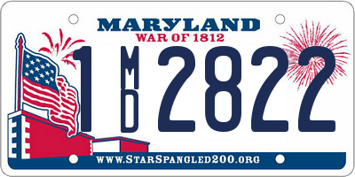 MD license plate 1MD2822