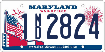 MD license plate 1MD2824