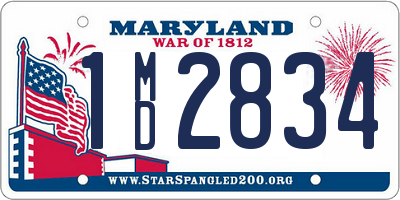 MD license plate 1MD2834