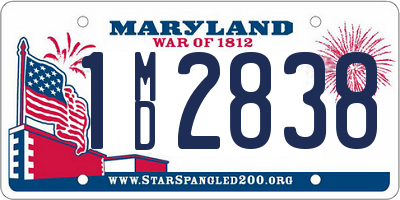 MD license plate 1MD2838