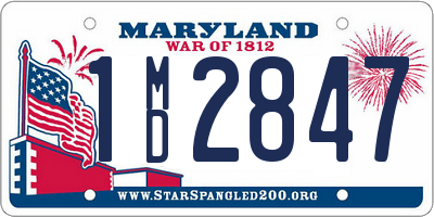 MD license plate 1MD2847