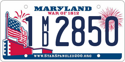 MD license plate 1MD2850