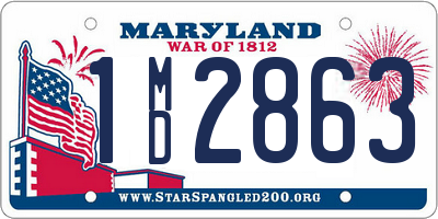 MD license plate 1MD2863
