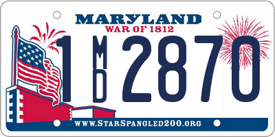 MD license plate 1MD2870