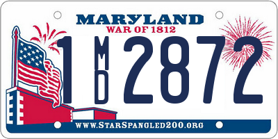 MD license plate 1MD2872