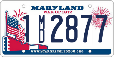 MD license plate 1MD2877