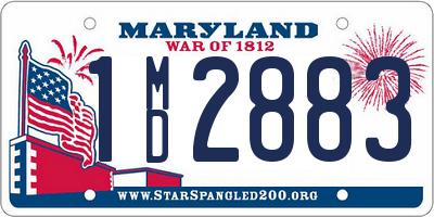 MD license plate 1MD2883