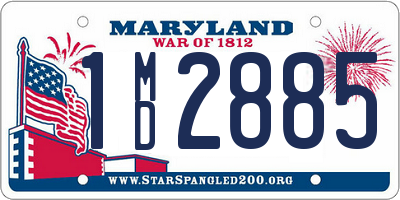 MD license plate 1MD2885