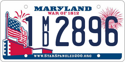 MD license plate 1MD2896