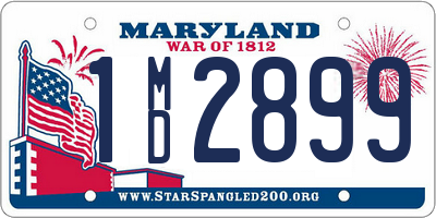 MD license plate 1MD2899