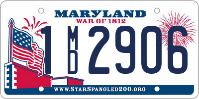 MD license plate 1MD2906