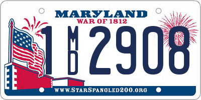 MD license plate 1MD2908