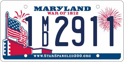 MD license plate 1MD2911