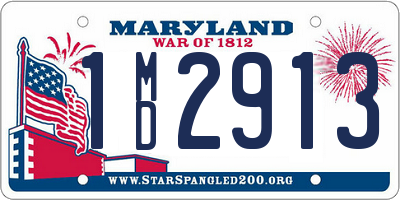 MD license plate 1MD2913