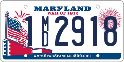 MD license plate 1MD2918