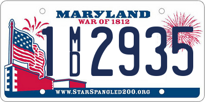 MD license plate 1MD2935