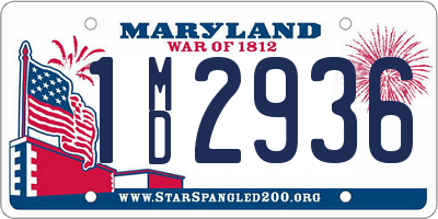 MD license plate 1MD2936