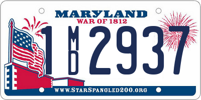 MD license plate 1MD2937