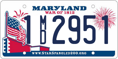 MD license plate 1MD2951