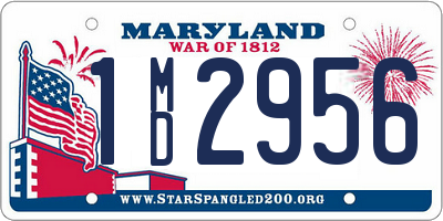 MD license plate 1MD2956