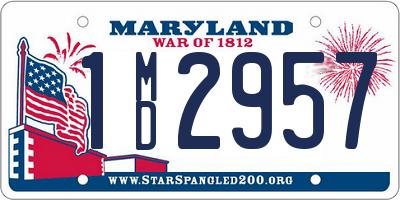 MD license plate 1MD2957