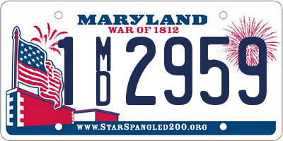 MD license plate 1MD2959