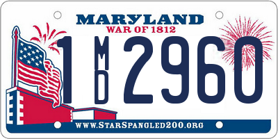 MD license plate 1MD2960