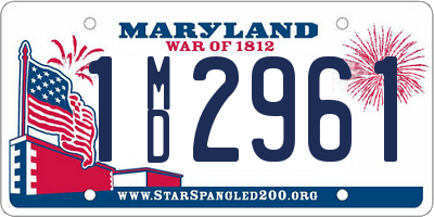 MD license plate 1MD2961