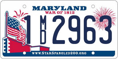 MD license plate 1MD2963