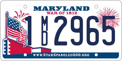 MD license plate 1MD2965