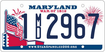 MD license plate 1MD2967