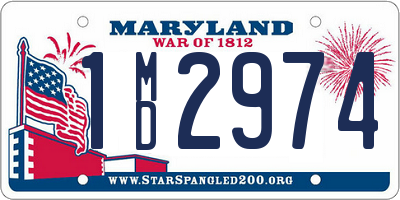 MD license plate 1MD2974