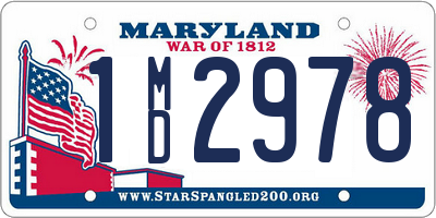 MD license plate 1MD2978