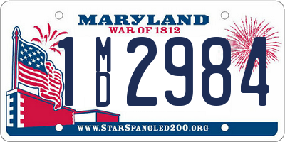 MD license plate 1MD2984