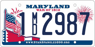 MD license plate 1MD2987