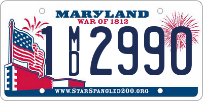 MD license plate 1MD2990