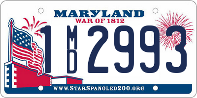 MD license plate 1MD2993