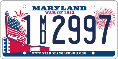 MD license plate 1MD2997