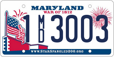 MD license plate 1MD3003