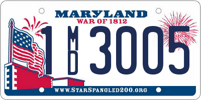 MD license plate 1MD3005