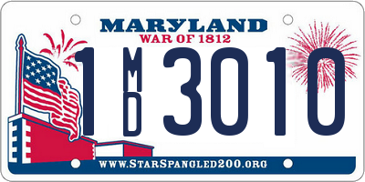 MD license plate 1MD3010