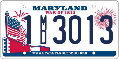 MD license plate 1MD3013