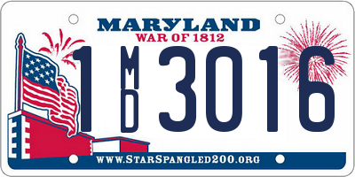 MD license plate 1MD3016