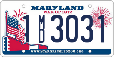 MD license plate 1MD3031